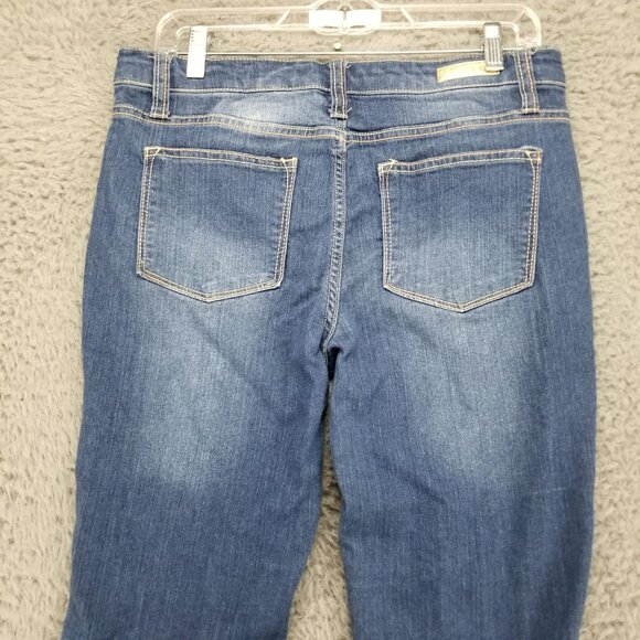 Vigold Jeans Girls 16 1/2 Plus Blue Straight Floral Embroidered Denim *Read* - Picture 12 of 15